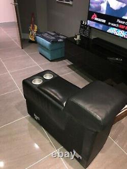 Natuzzi Black Leather Reclining 3 Seat Home Cinema/Theatre Seating. Now reduced