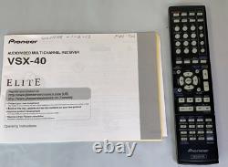PIONEER VSX-40 HSMI 7.1 HOME THEATER RECEIVER WORKING AND TESTED remote bundle