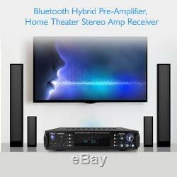 Pyle Bluetooth Hybrid Pre Amp Amplifier Home Theater Stereo Receiver Usb Mp3 Fm