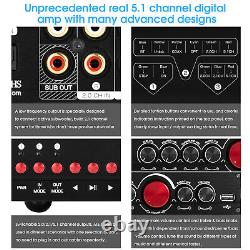 REAL 5.1 Channel Digital Amplifier Bluetooth 5.0 Power Amp for Home Theater 350W