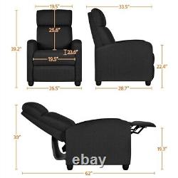 Recliner Chair Sofa Adjustable Fabric Relining Armchair Living Room Home Theater