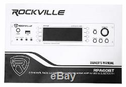 Rockville 1000 Watt Home Theater Bluetooth Receiver+(4) 3.5 Black Cube Speakers