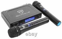 Rockville Bluetooth Home Theater Karaoke Machine System with8 Sub + Wireless Mics