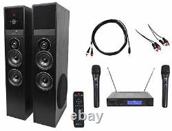 Rockville Bluetooth Home Theater/Karaoke Machine System with(2) Wireless Mics+Subs