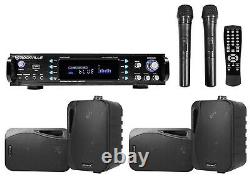 Rockville Hybrid Bluetooth Karaoke Home Theater System+(4) 4 Speakers+(2) Mics