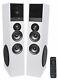 Rockville Tm80w White Powered Home Theatre Tower Speakers 8 Sub/bluetooth/usb