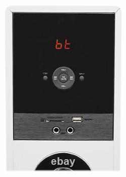 Rockville TM80W White Powered Home Theatre Tower Speakers 8 Sub/Bluetooth/USB