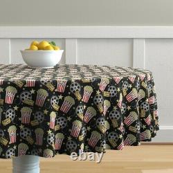 Round Tablecloth Snacks Theater Cinema Tickets Home Theater Cotton Sateen