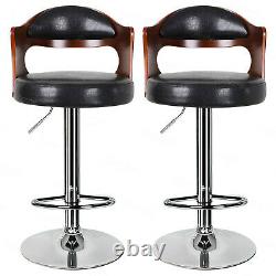 Set of 2 Vintage Breakfast Bar Stools High Seat Chair Home Theater Pub Black