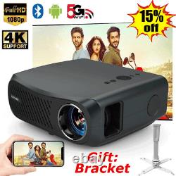 Smart Native 1080p LED Projector Android BT 5G WiFi Home Theater Meeting TV WLAN