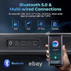 Soundbar for TV, Home Theatre Audio with Bluetooth 5.0, Dynamic Bass, 3D