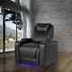 Valencia Home Theatre Chair Oslo Power Reclining, Led Base In Black Leather