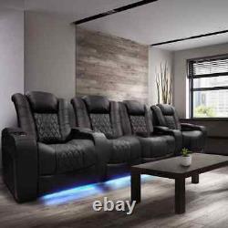 Valencia Tuscany Row of 4 Power Reclining Home Theatre Seating with Sofa Centre