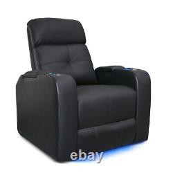 Valencia Verona Black Leather Power Reclining Home Theatre Chair