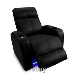 Valencia Verona Black Leather Power Reclining Home Theatre Chair