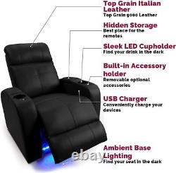 Valencia Verona Home Theater Seating Premium Leather, Padded Cushions, Chaise