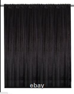 Velvet Curtain Panel Drape 10W x 10H Black Home Theater Energy Efficient Curtain