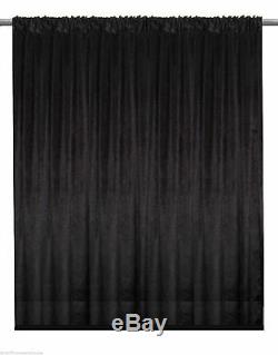 Velvet Custom Panel Drape 15W x 8H Black Home Theater Energy Efficient Curtain