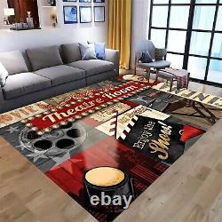 Vintage Home Theater Red Cinema Movie Theater Area Rugs Home Decor Floor Mat