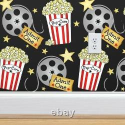 Wallpaper Roll Snacks Theater Cinema Tickets Home Theater Popcorn 24in x 27ft