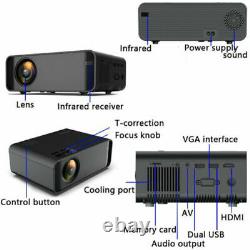 WiFi 4K 3D HD 1080P LED Projector Home Theater Cinema Bluetooth AV/TV/USB/HDMI